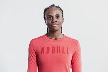 Nobull Women's Long Sleeves Red | Australia (PW3208)